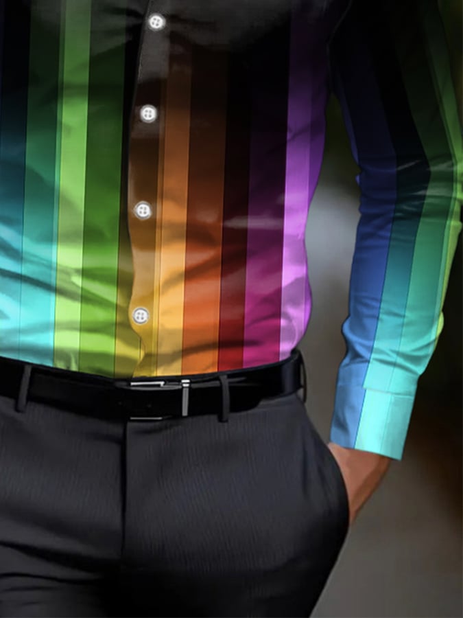 Ejecutivo Style Rainbow Gradiencamiseta para hombre