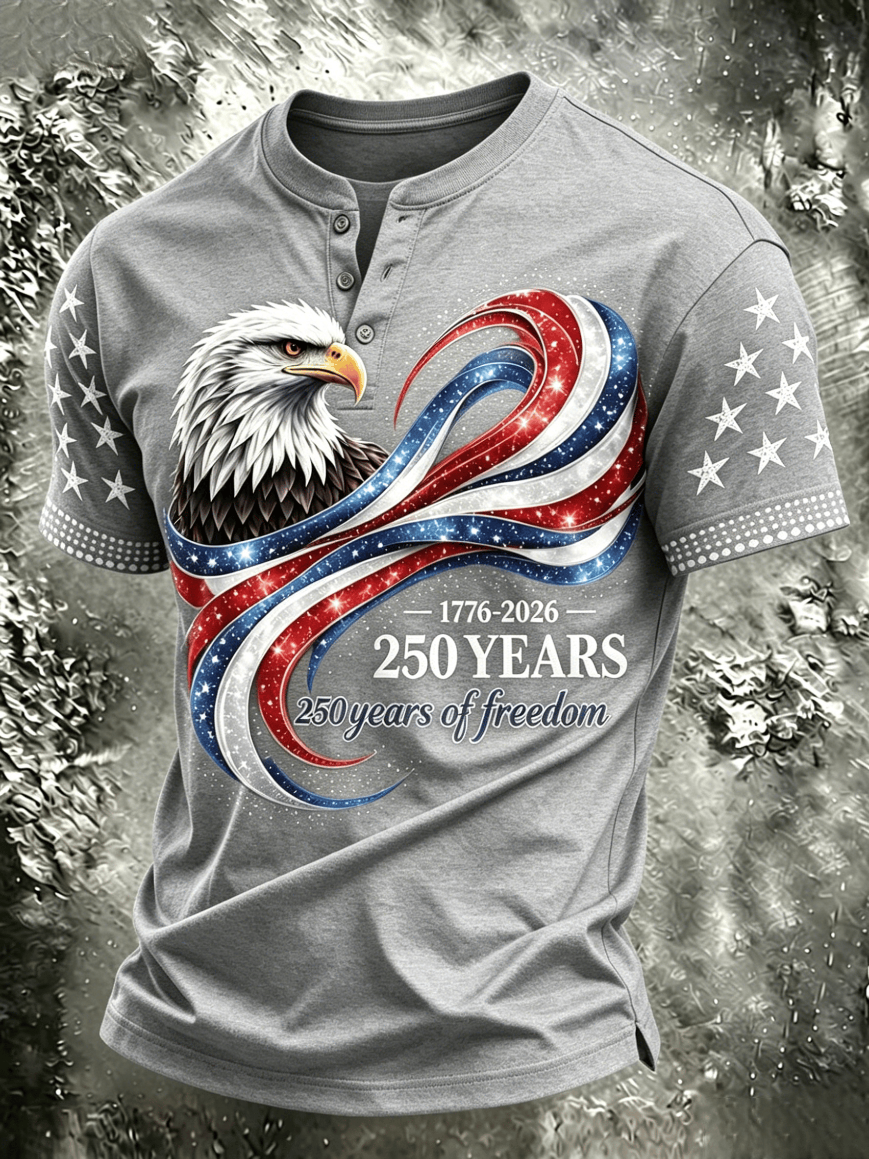 Camiseta American Anniversary de manga corta Crew Neck para hombre