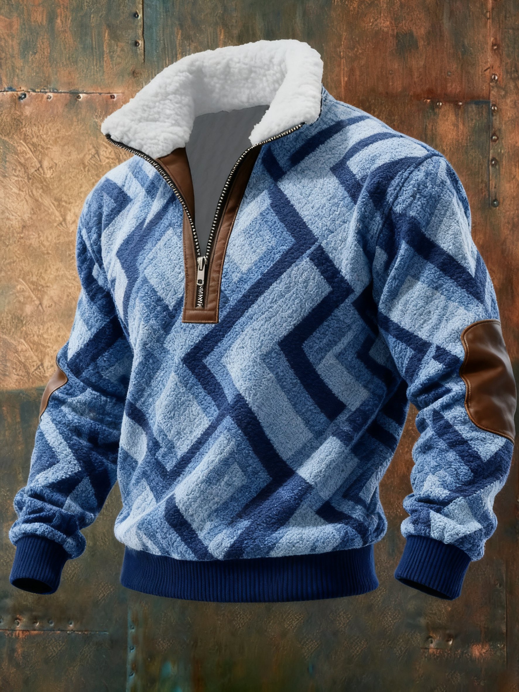 Sudadera Cable texturizado estampado casual para hombre