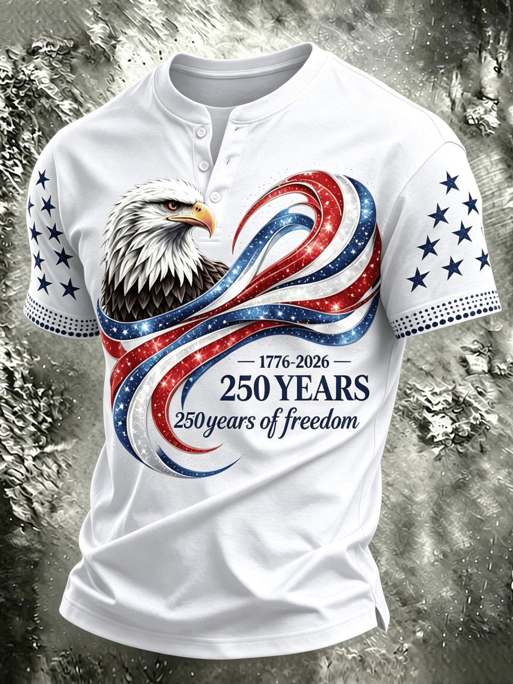 Camiseta American Anniversary de manga corta Crew Neck para hombre