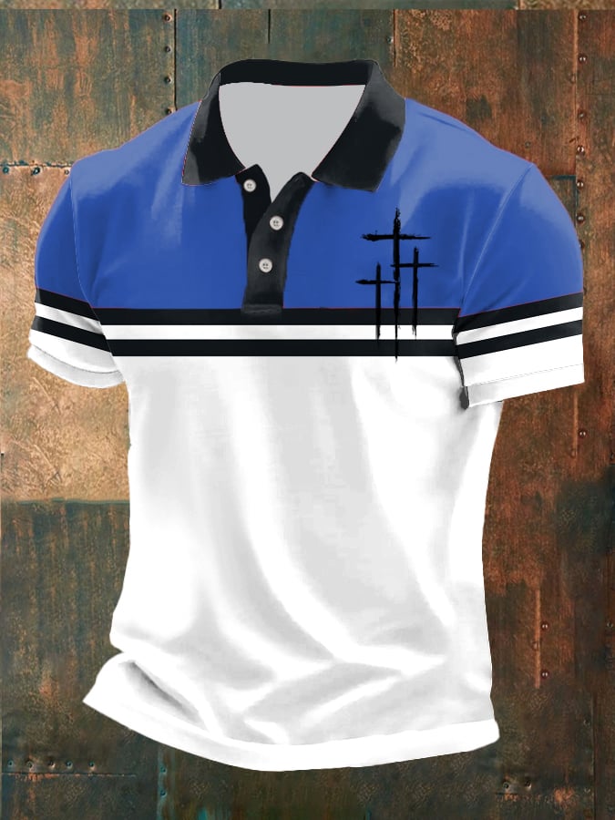 Casual Contrast Color Faith Polo para hombre