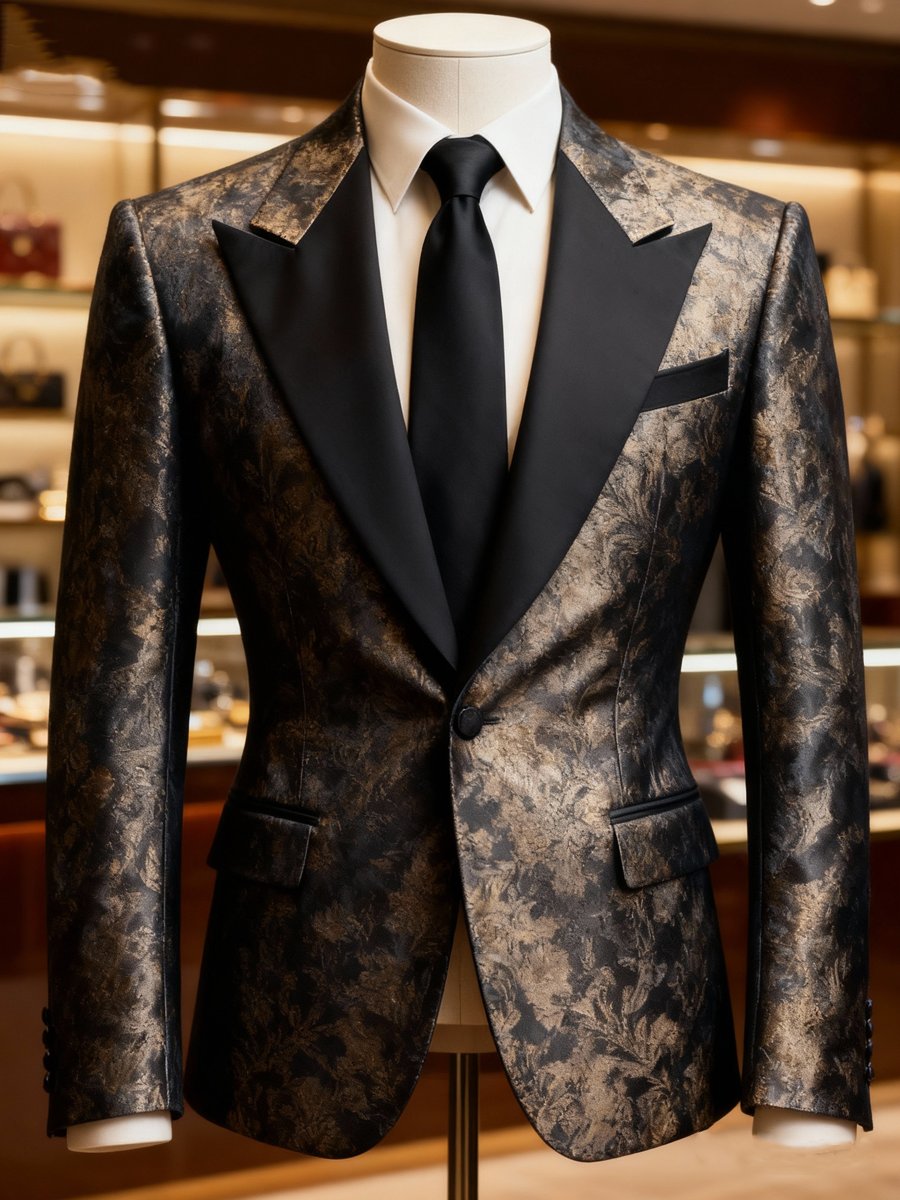 Chaqueta de lujo estampado suit para hombre
