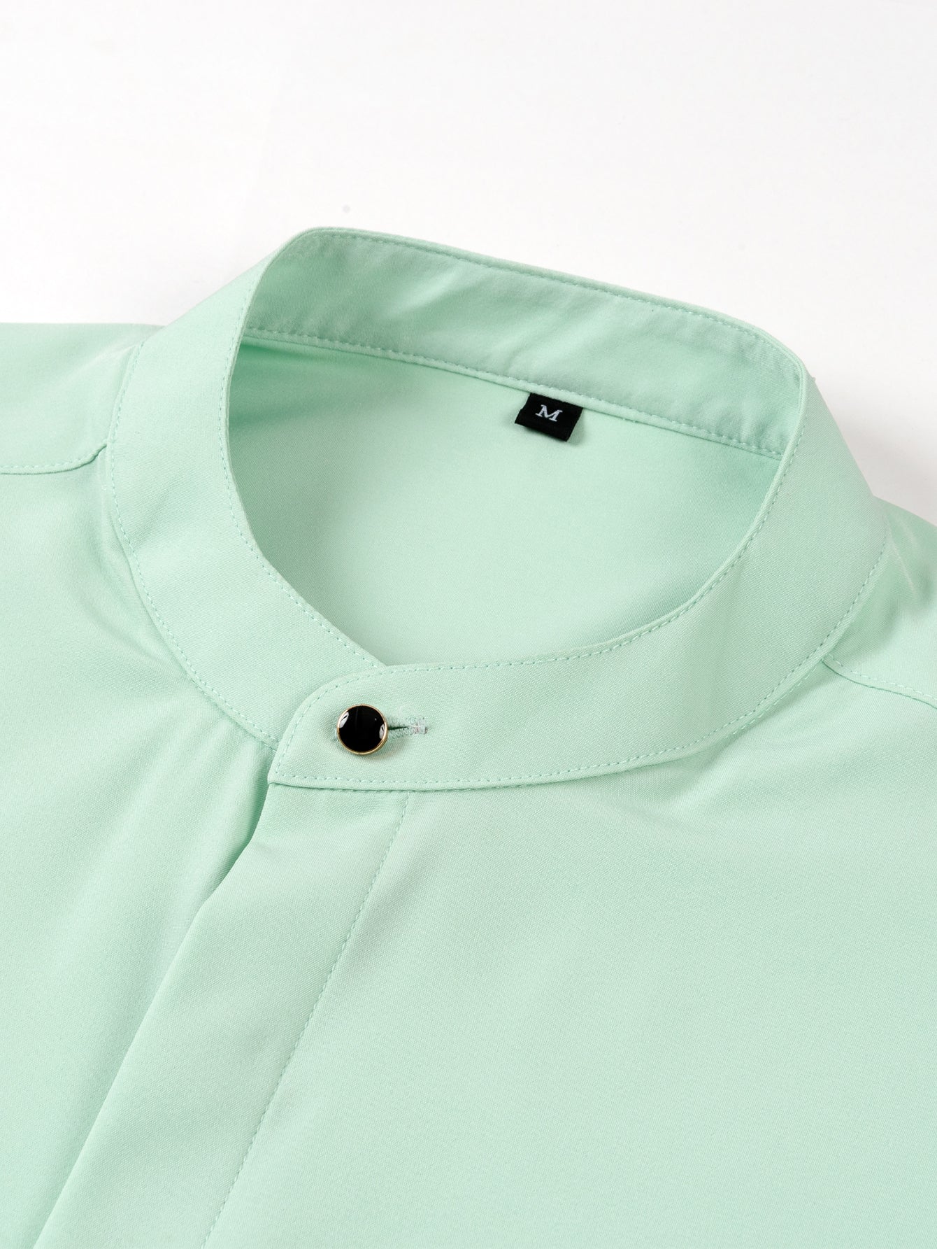 Camisa de vestir Non-Iron Hidden Placket Stand Collar