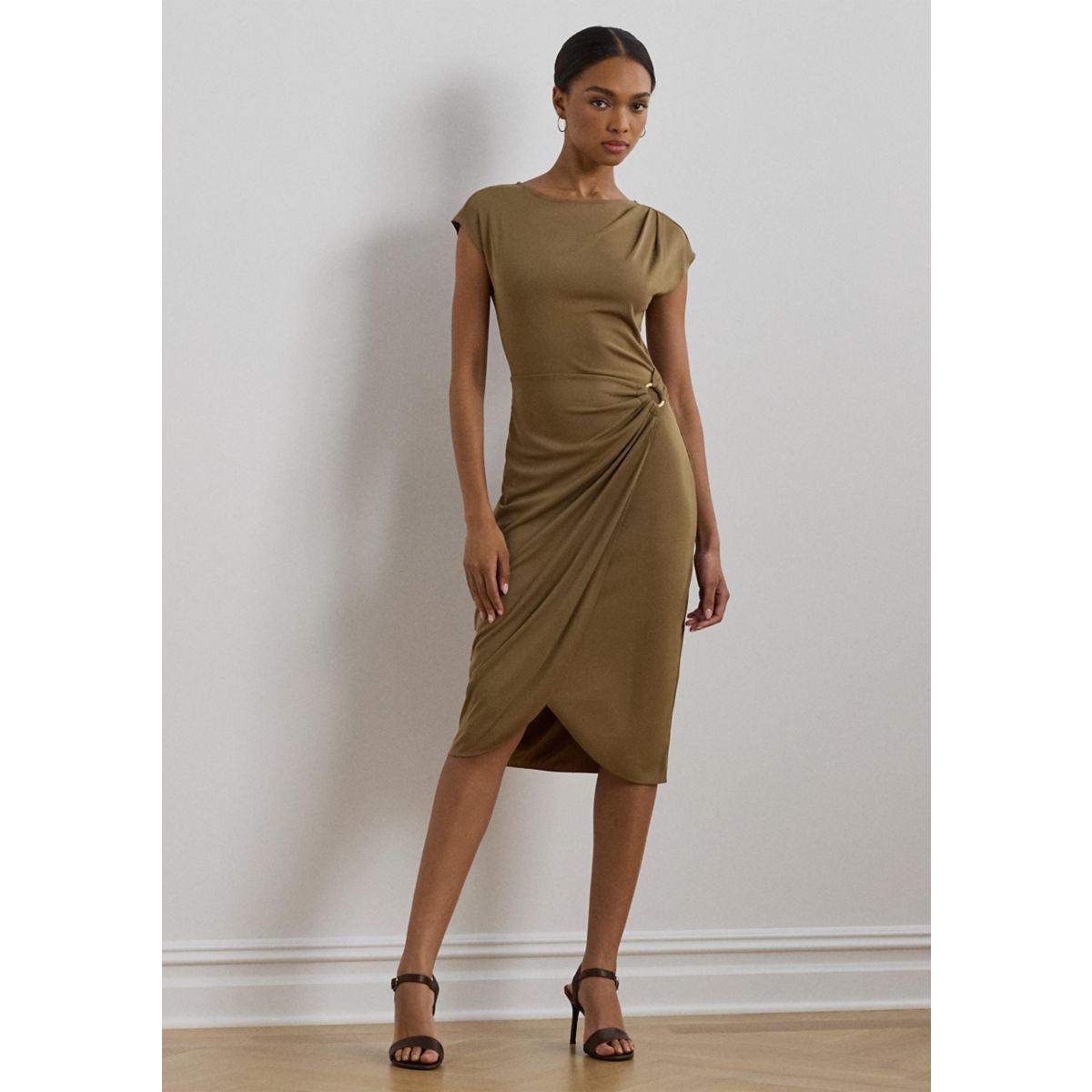 Ring Trim Jersey Cap Sleeve Dress - 5