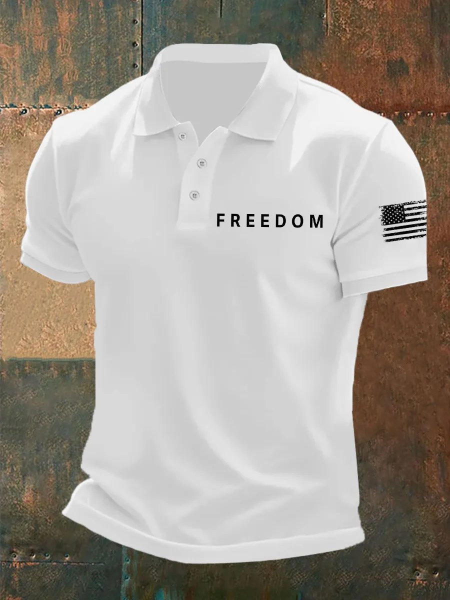 Camisa polo clásico ejecutivo Logo Button de manga corta para hombre
