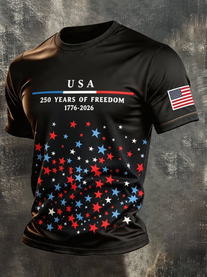 Camiseta retro Independence Day Patriot Crew Neck para hombre