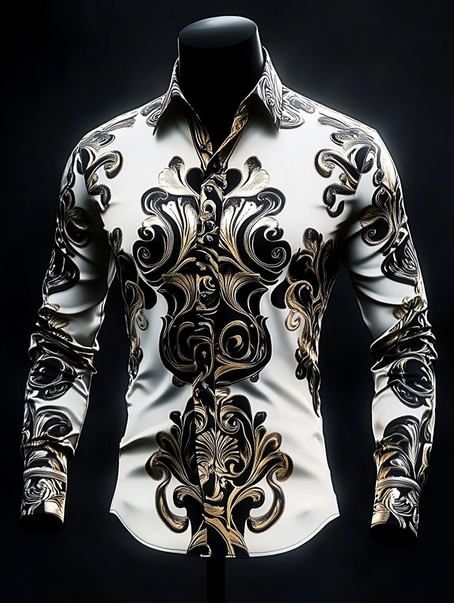 Camisa de lujo Gorgeous de manga larga para hombre