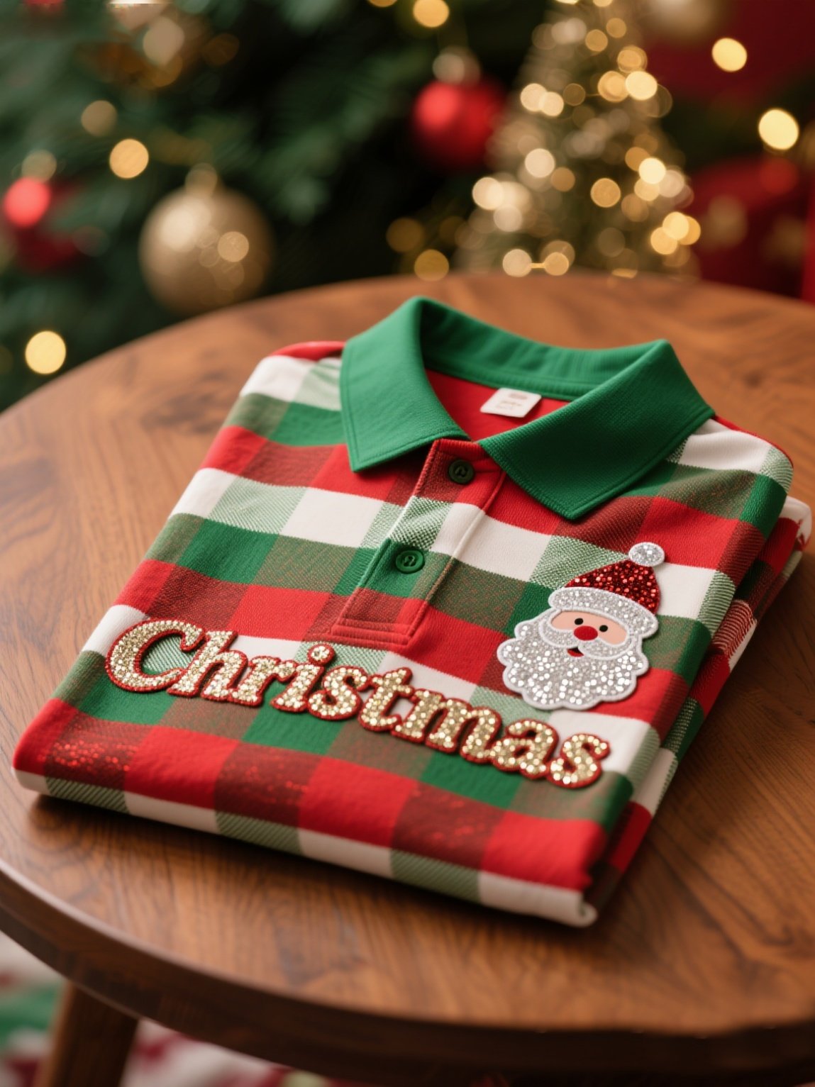 Camisa polo Christmas Logo estampado de manga larga para hombre