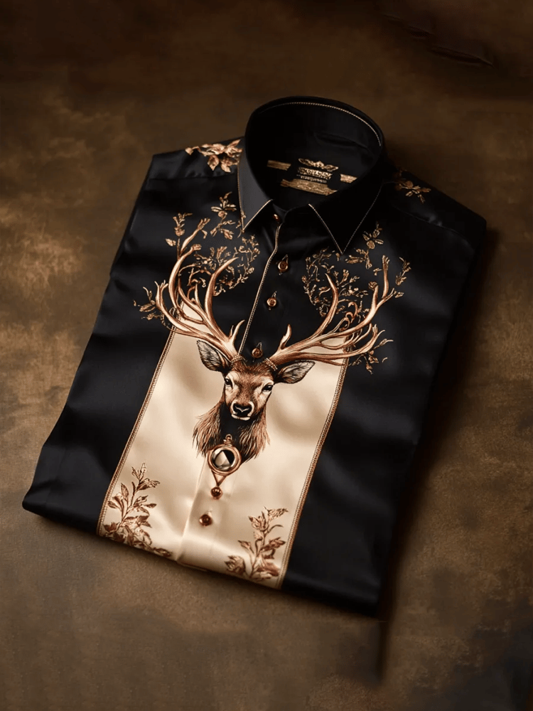 Camisa seda de lujo ejecutivo de manga larga para hombre