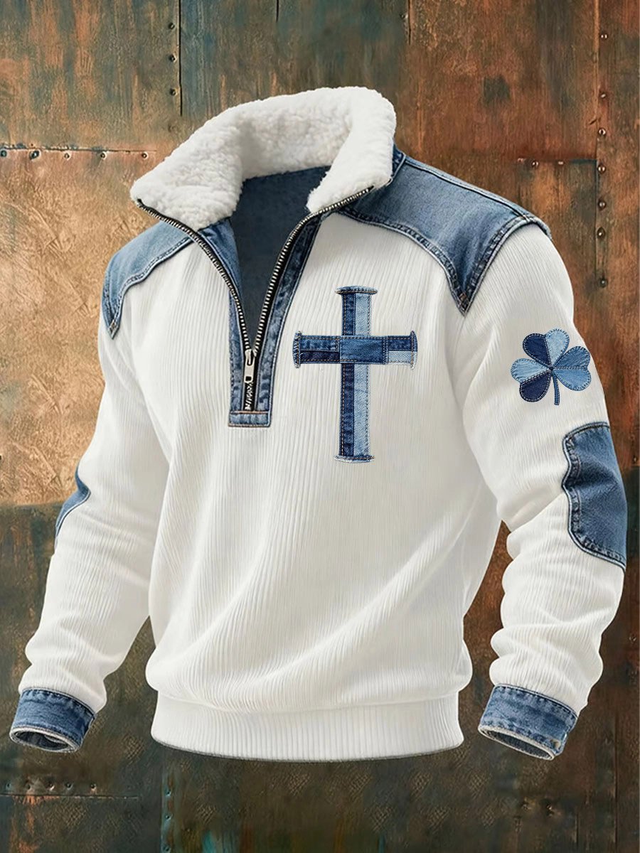 Sudadera St. Patrick's Day Cross estampado para hombre