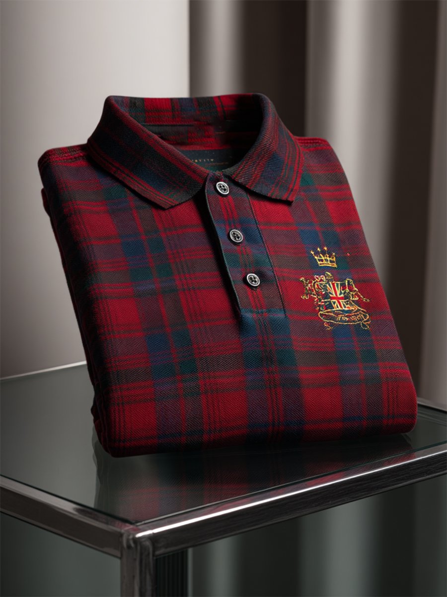 Camisa polo ejecutivo casual Union Jack Button de manga corta para hombre