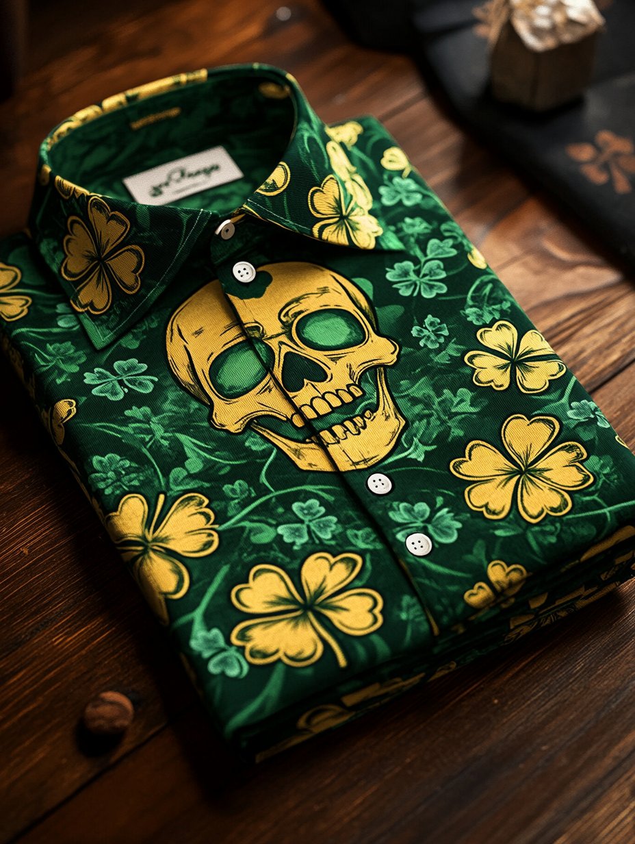 Camisa Trefoil Luxe de manga larga para hombre