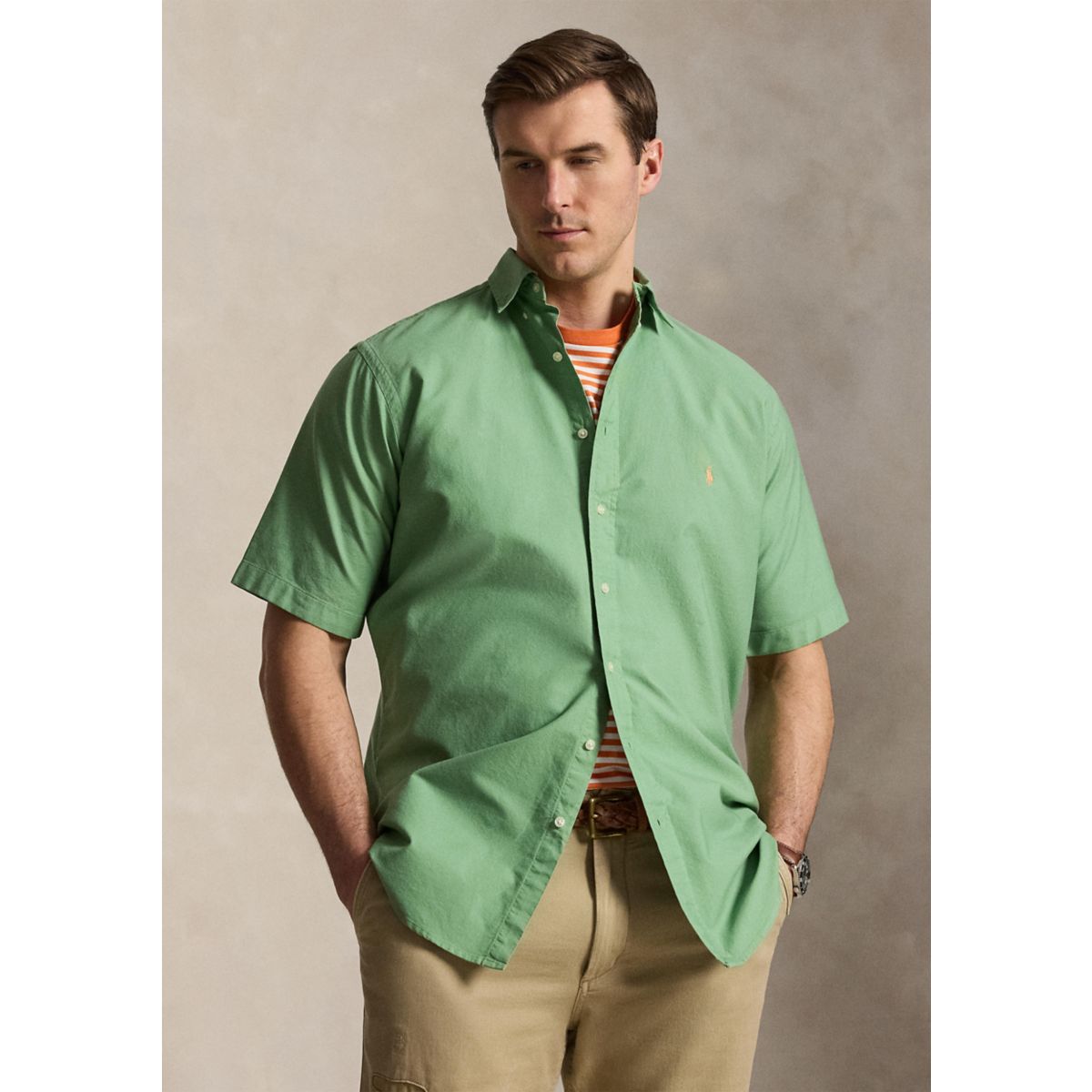 Big & Tall Garment-Dyed Oxford Shirt - 6