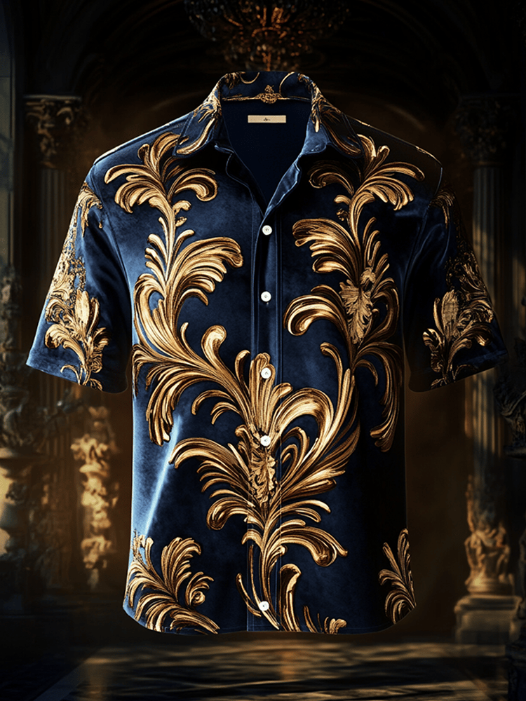 Camisa satén Luxe de manga corta para hombre