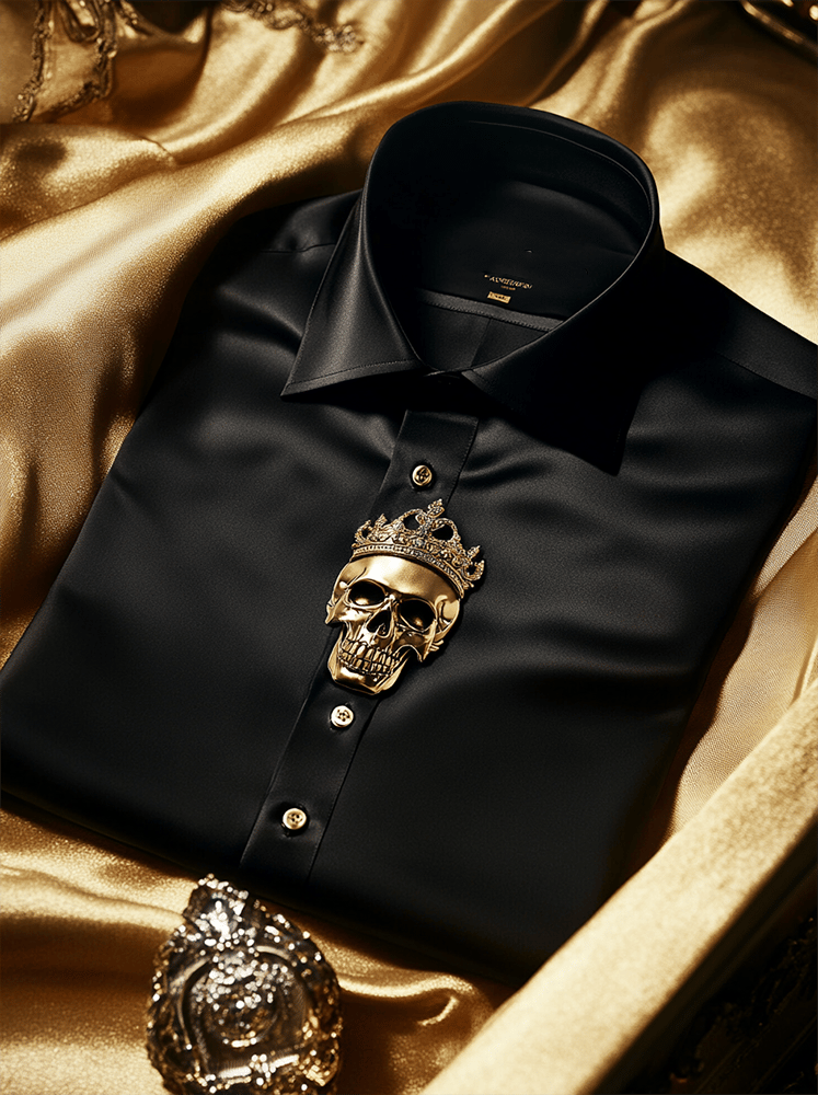 Camisa satén Luxe de manga corta para hombre