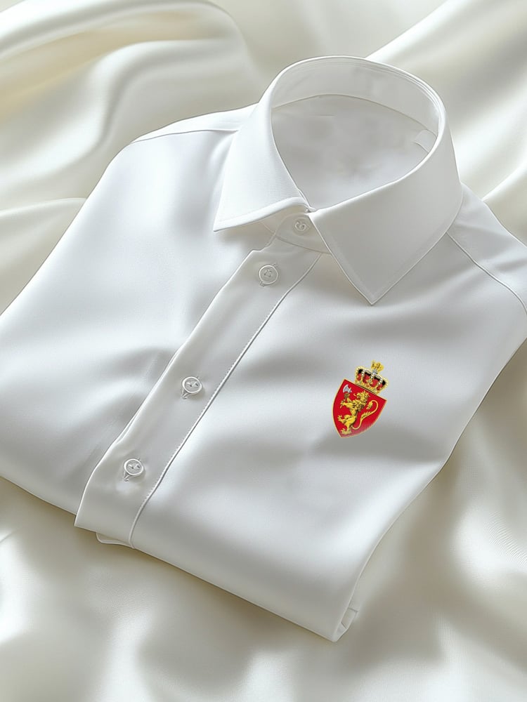 Camisa ejecutivo casual Logo solapa de manga corta para hombre