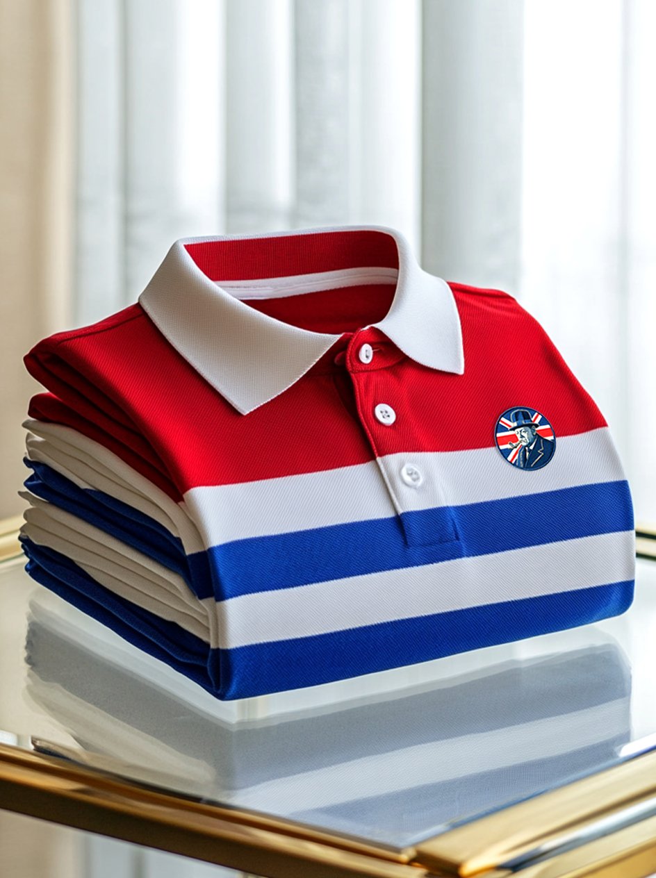 Camisa polo ejecutivo Union Jack casual Button de manga corta para hombre