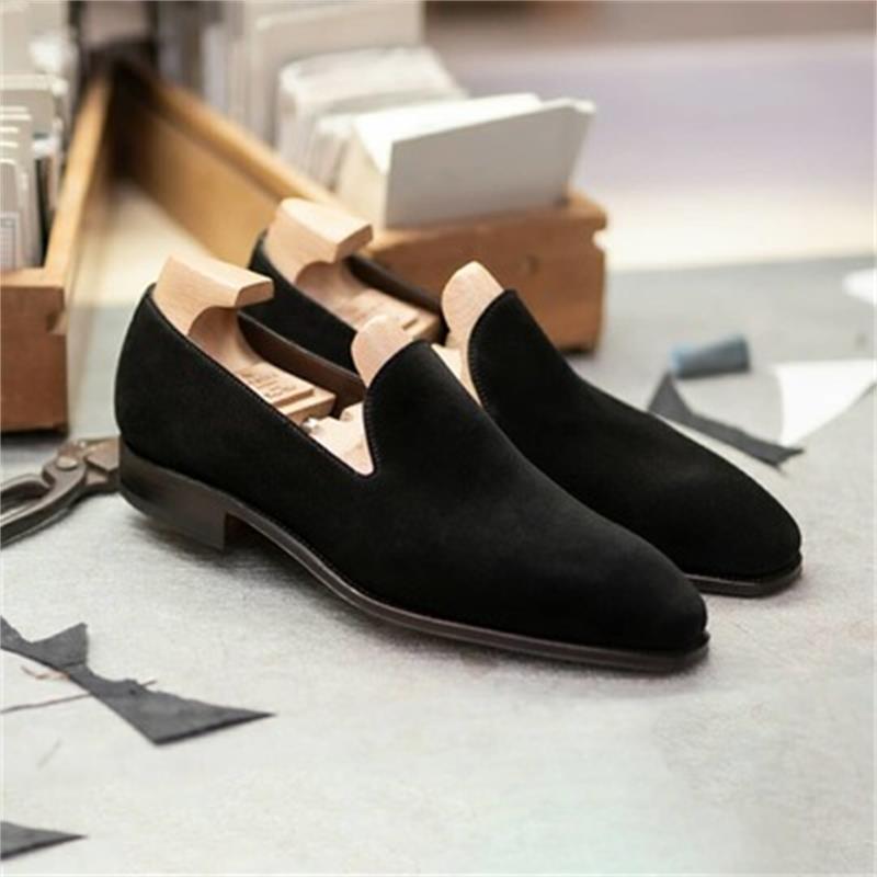 Mocasines gamuza Low-heeled de color sólido Comfortable casual retro Men zapatos