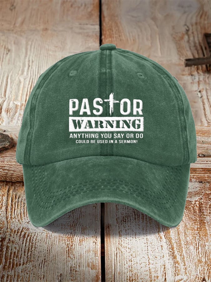 Pastor Warning Anything You Say Or Do Could Be Used In A Sermon estampado Baseball Cap