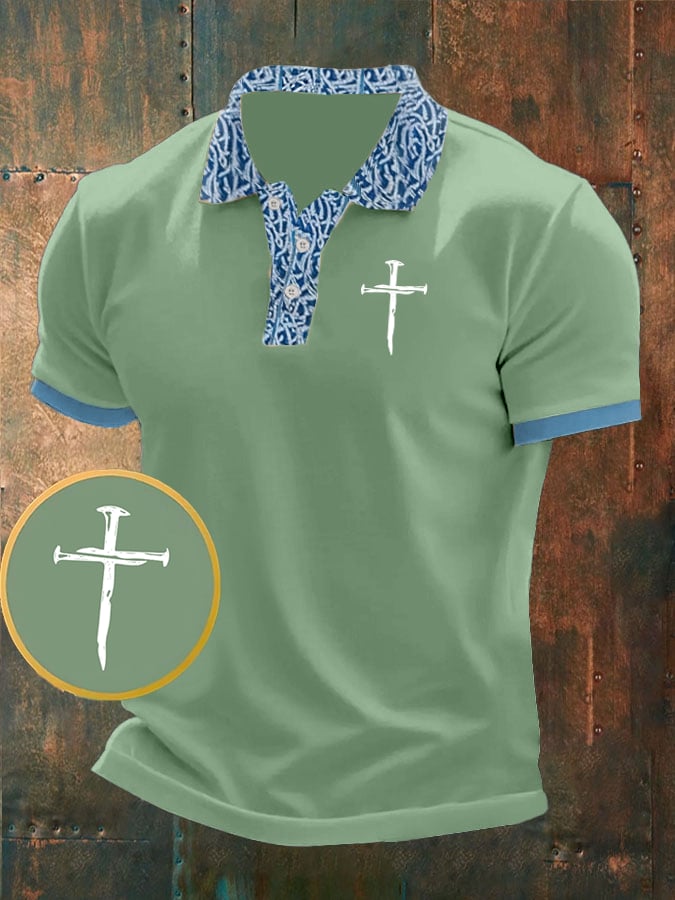 Camisa polo Faith estampado Button Design para hombre