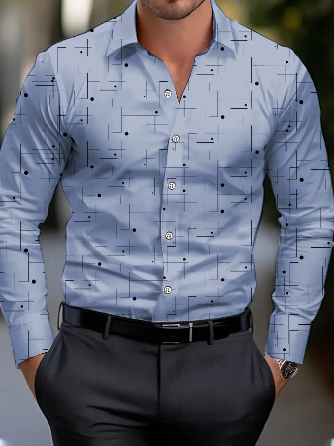 Ejecutivo Style geométrico Princamiseta para hombre