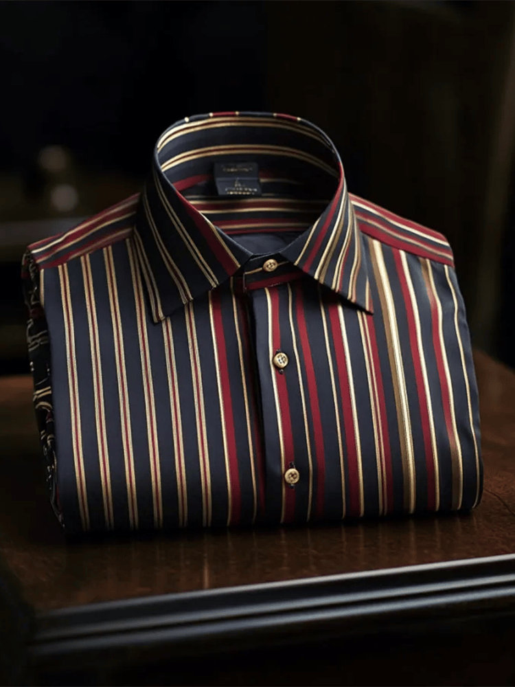 Camisa satén Luxe de manga larga con botones para hombre