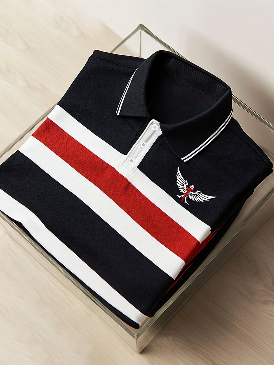 Camisa polo ejecutivo casual Button de manga corta para hombre