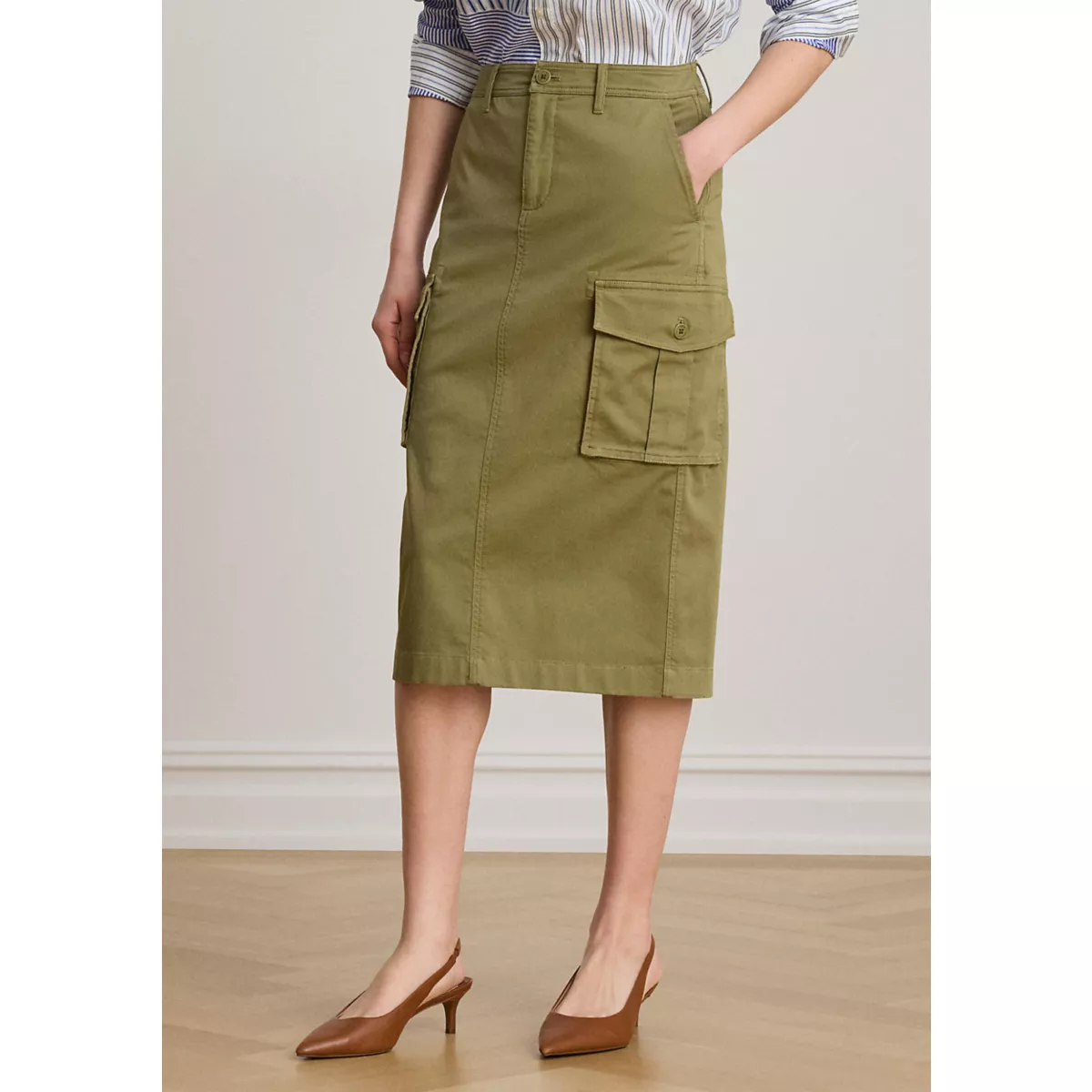 Women's Stretch Chino Cargo Pencil Skirt - 1