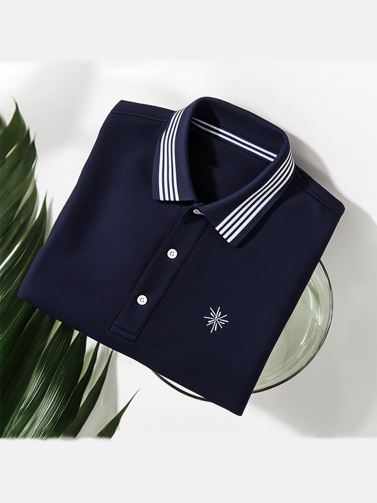 Camisa polo ejecutivo casual Button de manga corta para hombre