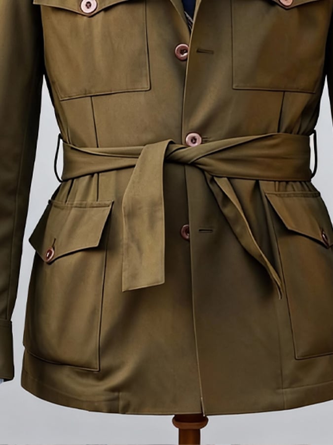 Abrigo casual Light ejecutivo Style Mid-Length Trench para hombre