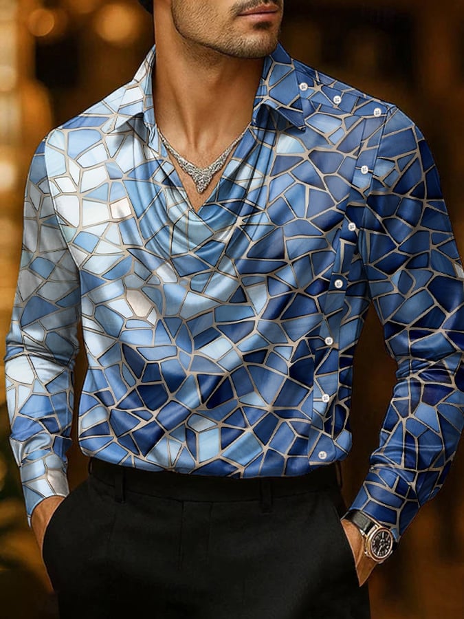 Camisa ejecutivo casual satén para hombre
