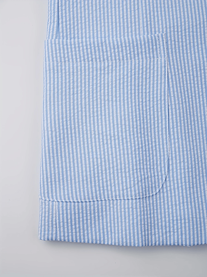 De modaable rayas Design Single-Breasted bolsillo Design casual Suit para hombre
