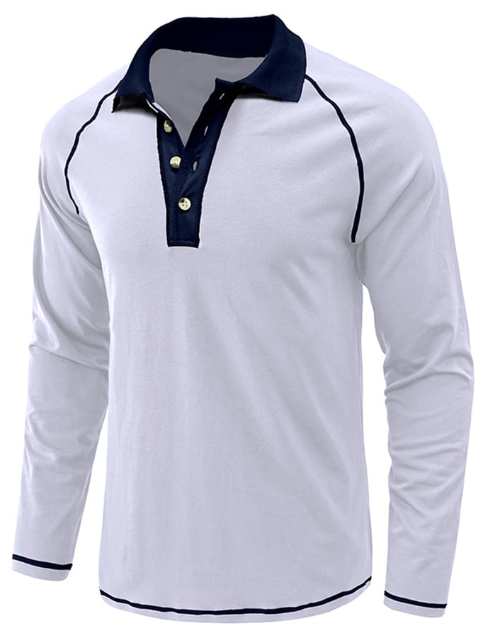 Camisa polo Athletic casual Raglan Sleeve Half Button
