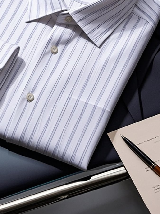Camisa degradado solapa de manga larga para hombre