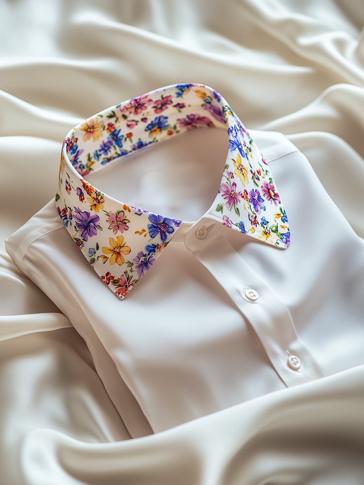 Camisa ejecutivo casual floral solapa de manga corta para hombre