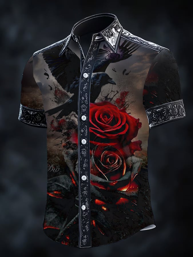 Camisa Gothic Dark de manga corta para hombre