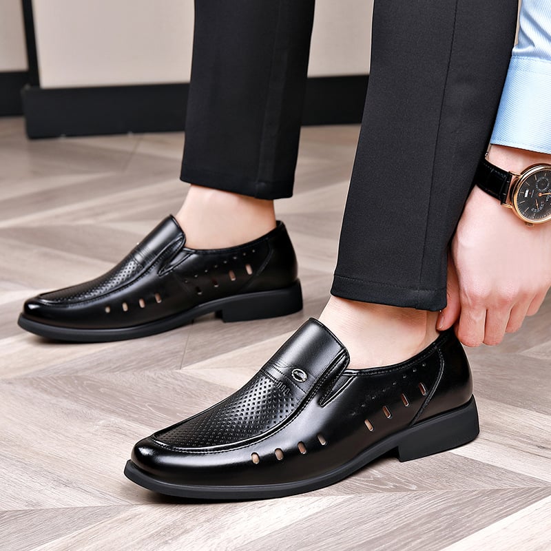 Zapatos Pointed British ejecutivo formal Hollow cuero para hombre