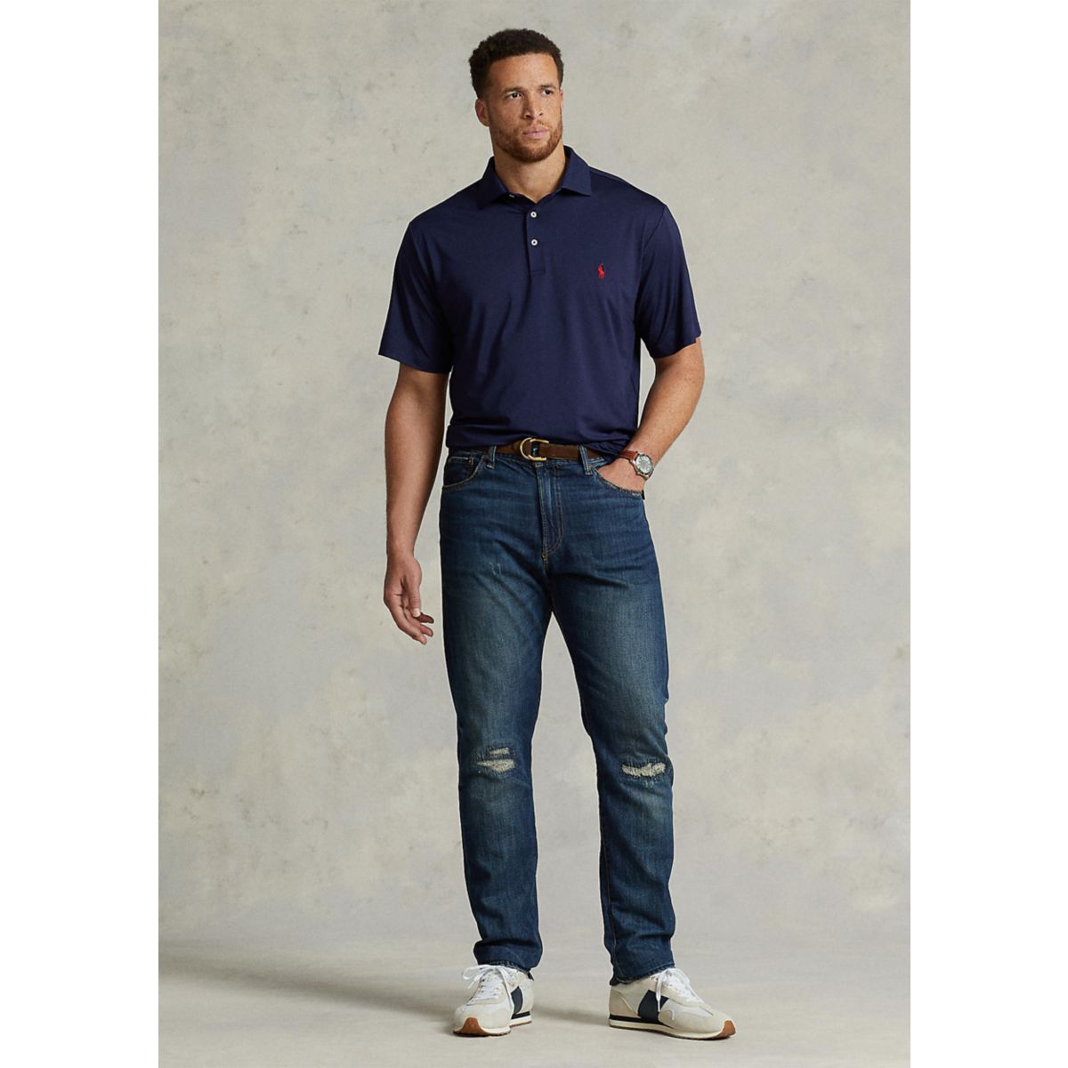 Big & Tall Performance Stretch Jersey Polo Shirt - 4