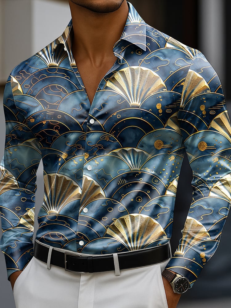 Camisa clásico ejecutivo casual Luxe de manga larga con botones para hombre