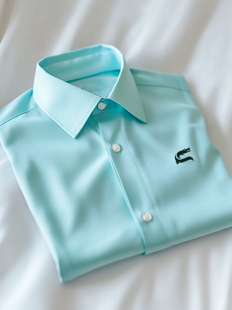 Camisa ejecutivo casual Logo solapa de manga corta para hombre
