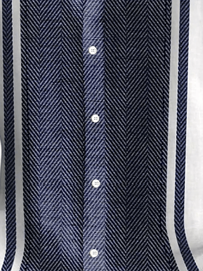 Camisa retro Contrast estampado casual para hombre