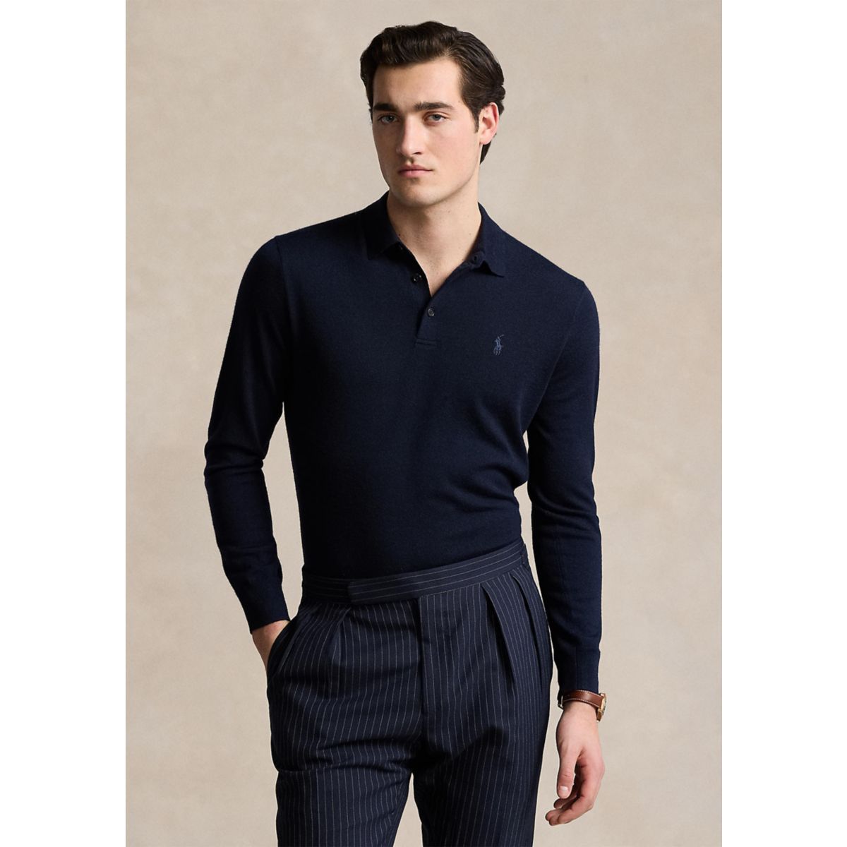 Wool Polo-Collar Sweater - 7