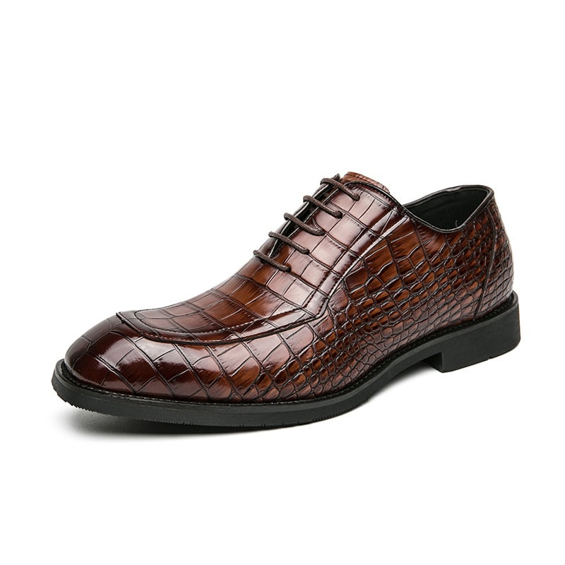 ejecutivo Lace Up Oxford zapatos para hombre Formal Square Toe Leather zapatos