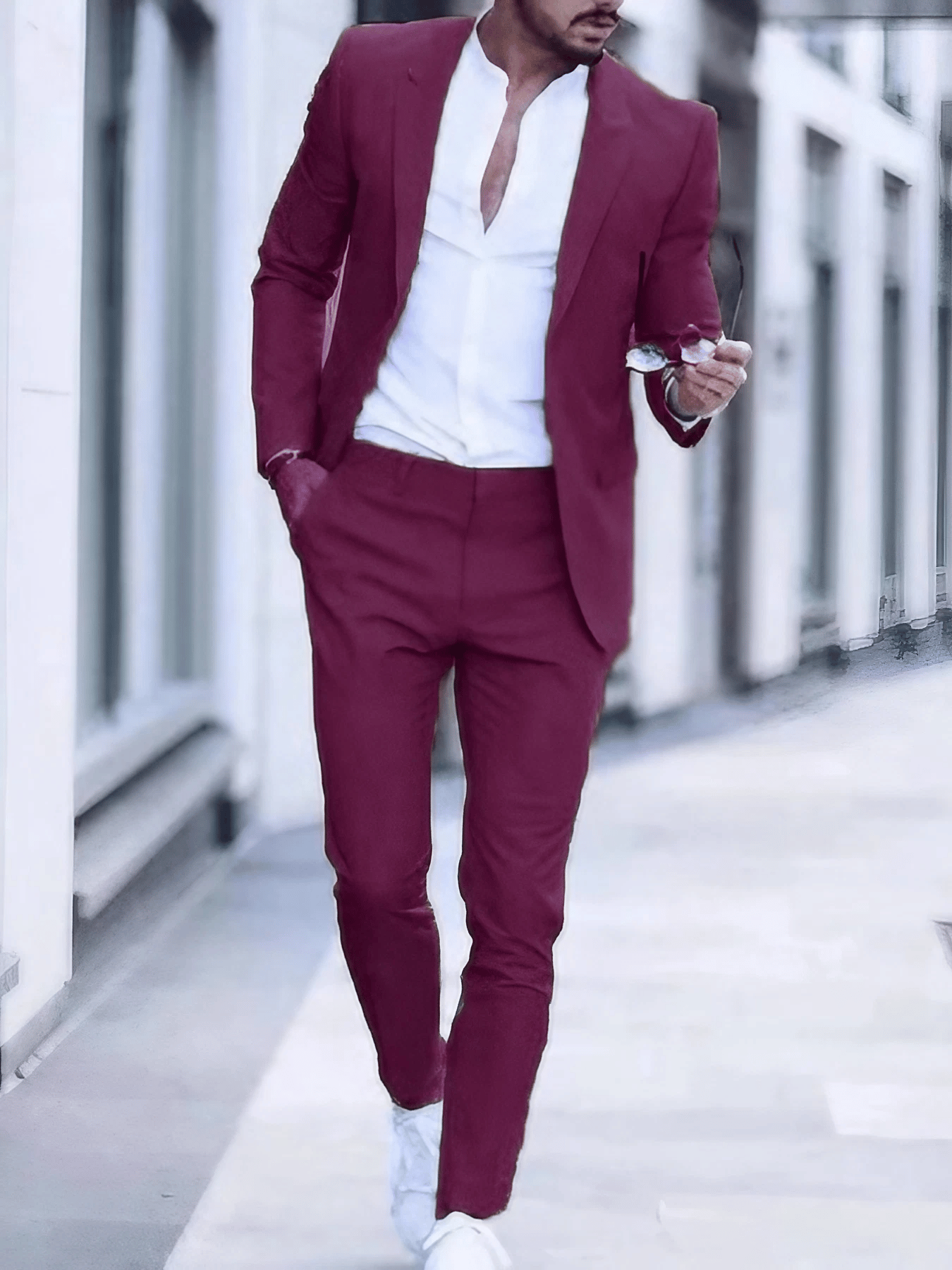 Ejecutivo Single-Breasted de color sólido Two-Piece Suit para hombre