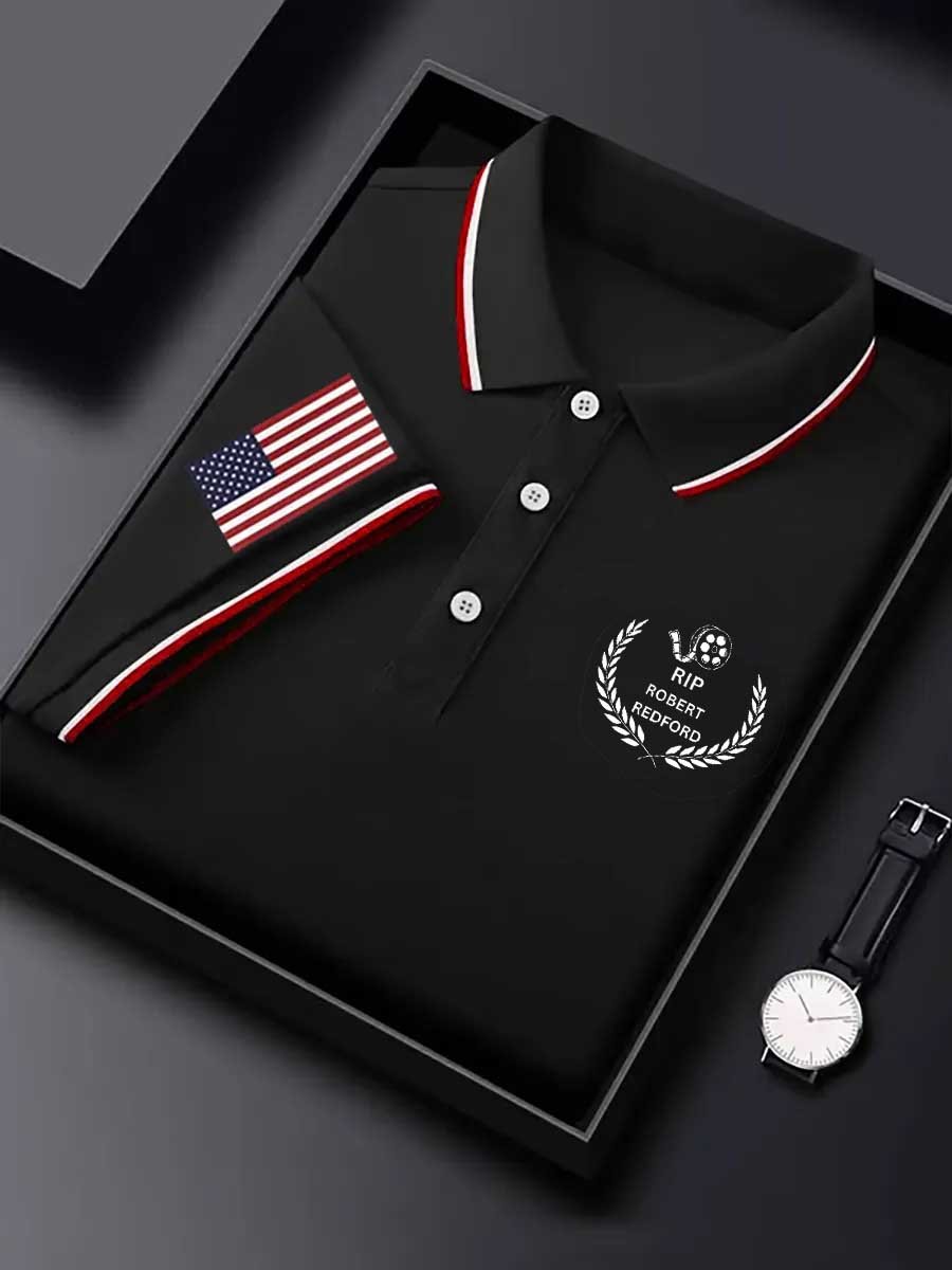 Camisa polo clásico ejecutivo Logo Button de manga corta para hombre