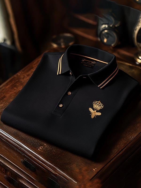 Camisa polo Check ejecutivo casual de manga corta para hombre