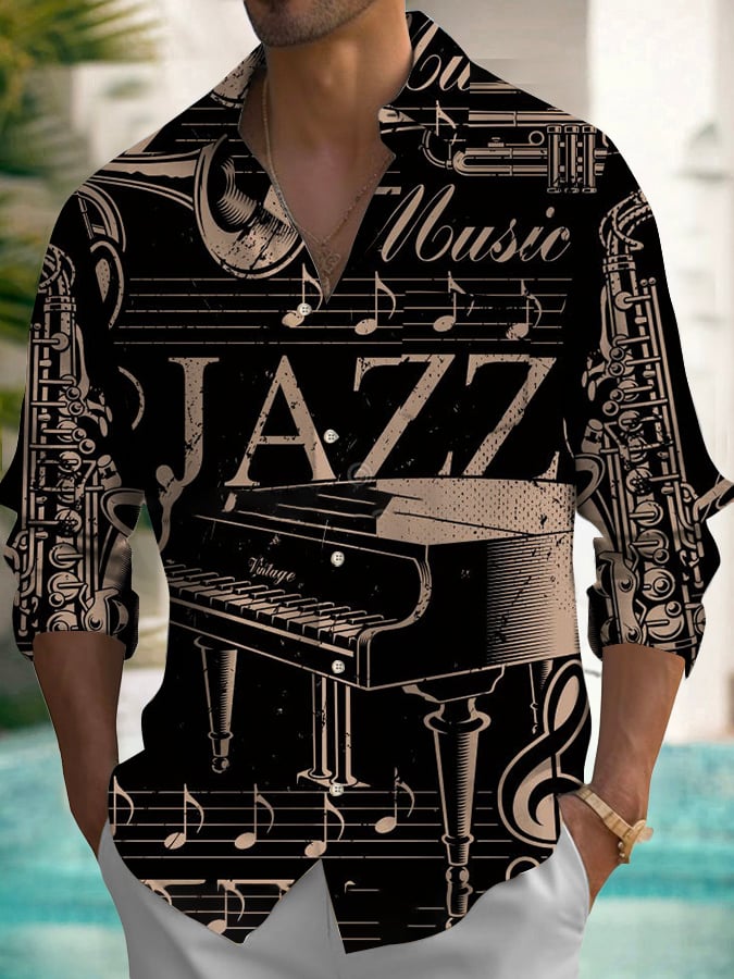 Musical de manga larga Pockecamiseta para hombre