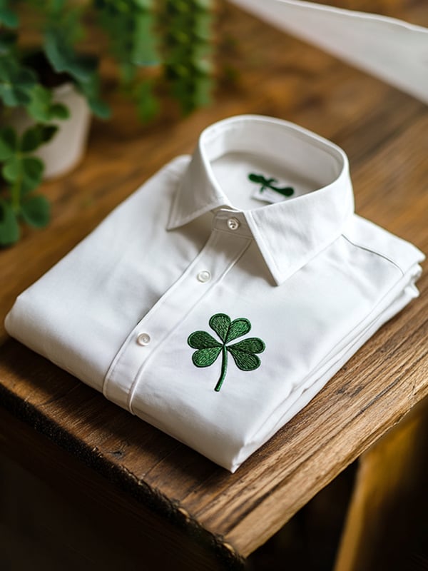 Camisa Party St. Patrick's Day casual de manga larga para hombre