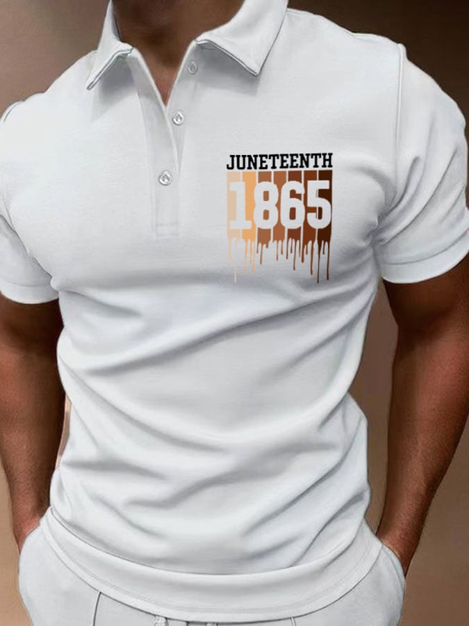 Camisa polo Juneteenth 1865 estampado para hombre
