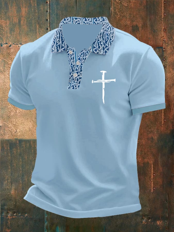Camisa polo Faith estampado Button Design para hombre